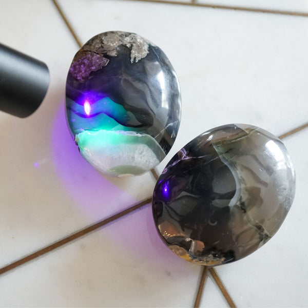 UV-Reactive Volcanic Agate Touchstone |  Crystal fire • Hidden light • Energetic armor