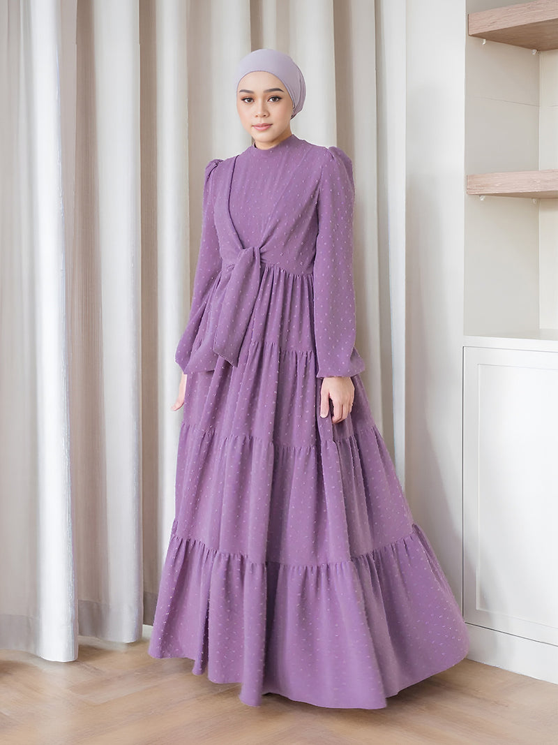 Modest Ruffle Hem Maxi Dress