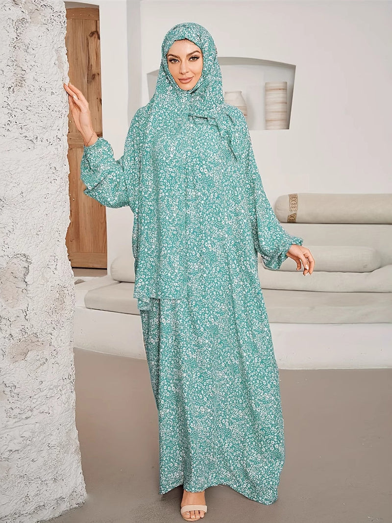 Floral Printed Satin Dress