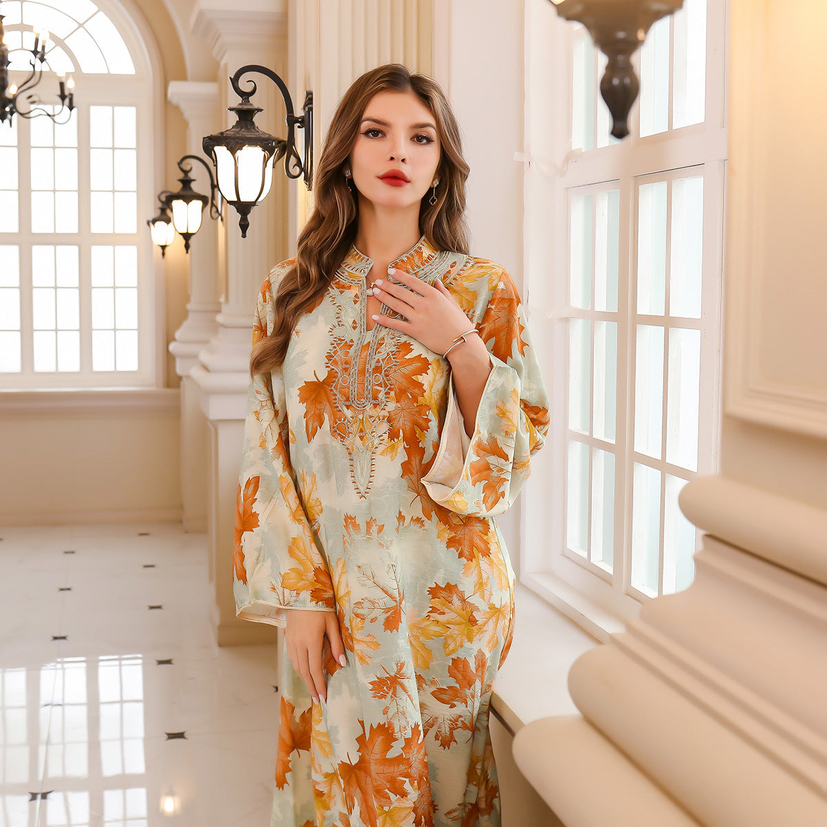 Printed Abaya Dress