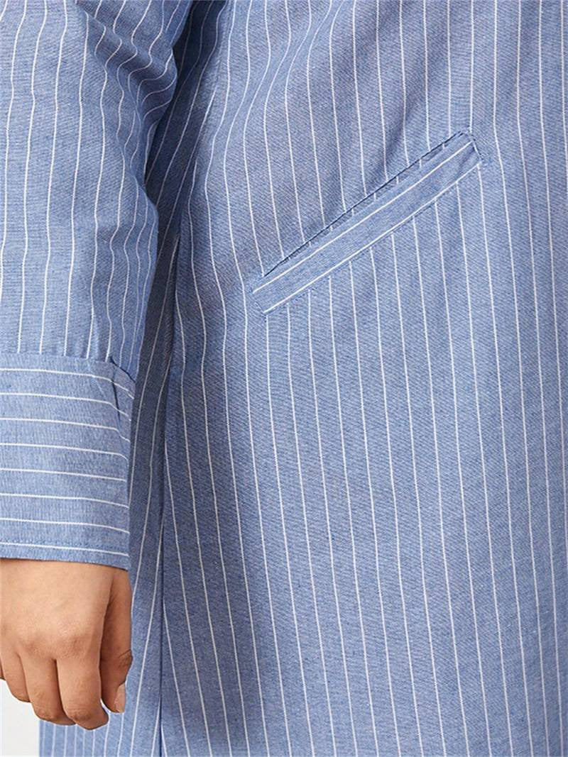 Striped Print Abaya Dress