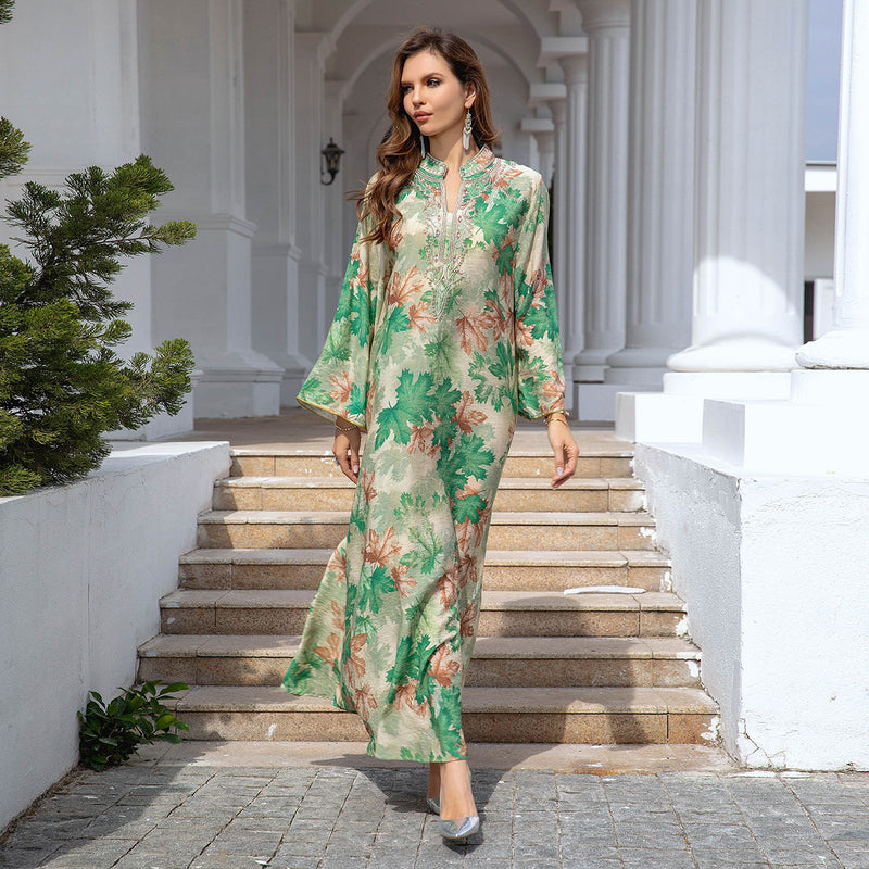 Printed Abaya Dress