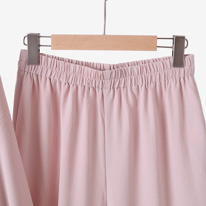 2-Piece Set: Long Sleeve Blouse with Trousers