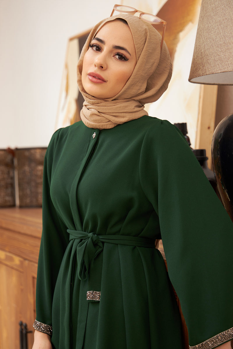 Rhinestone Embellished Top & Flared Pants Set