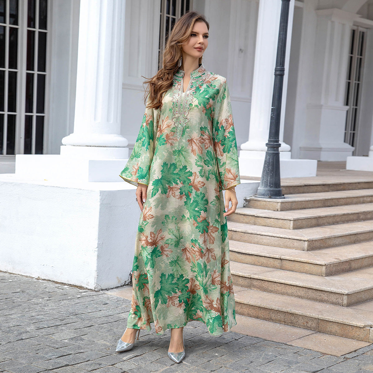 Printed Abaya Dress