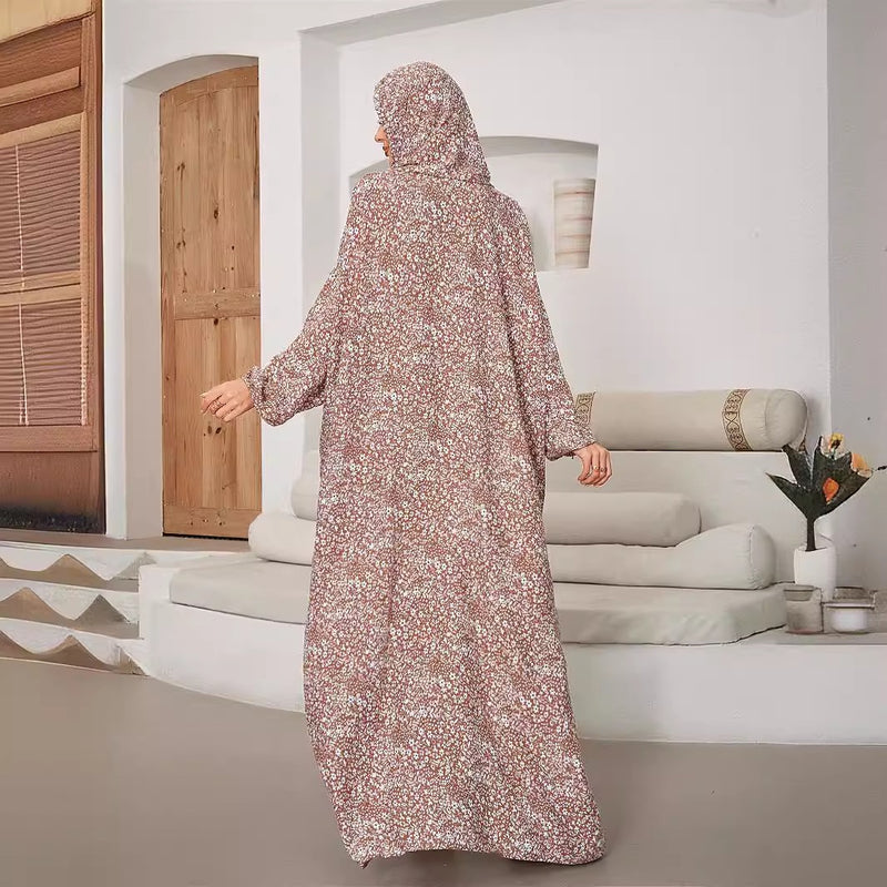 Floral Printed Satin Dress