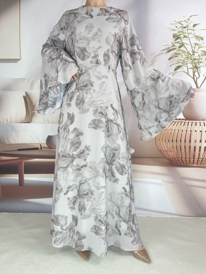 Elegant Floral Chiffon Dress