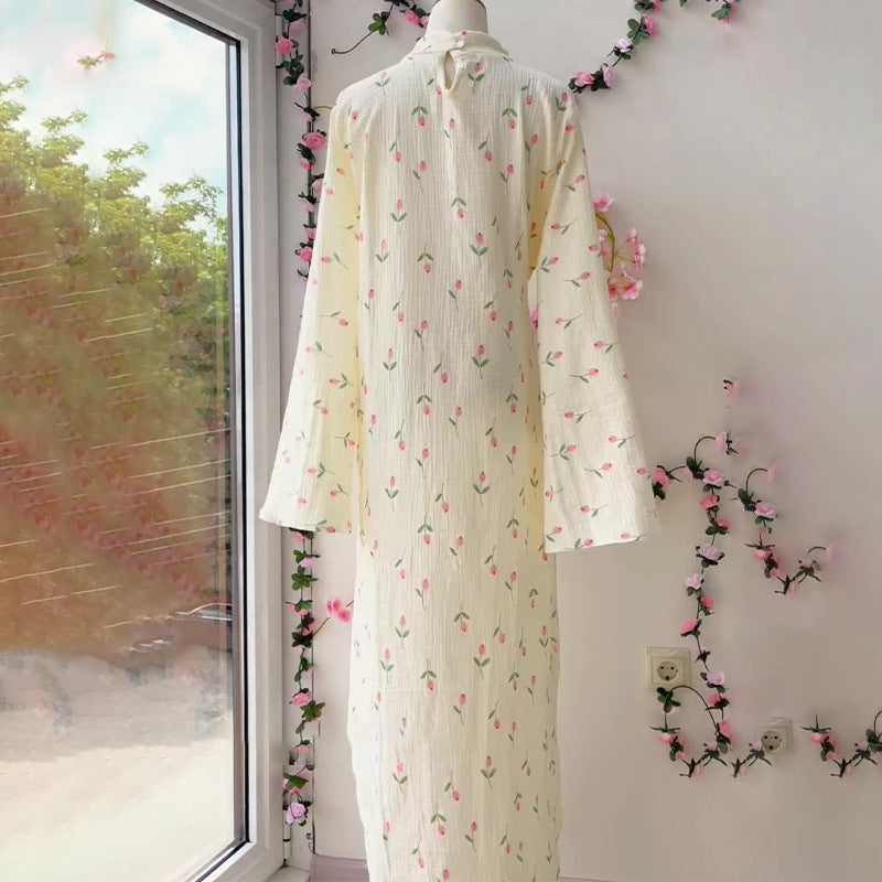 Elegant French Floral Print Dress - Lightweight & Feminine