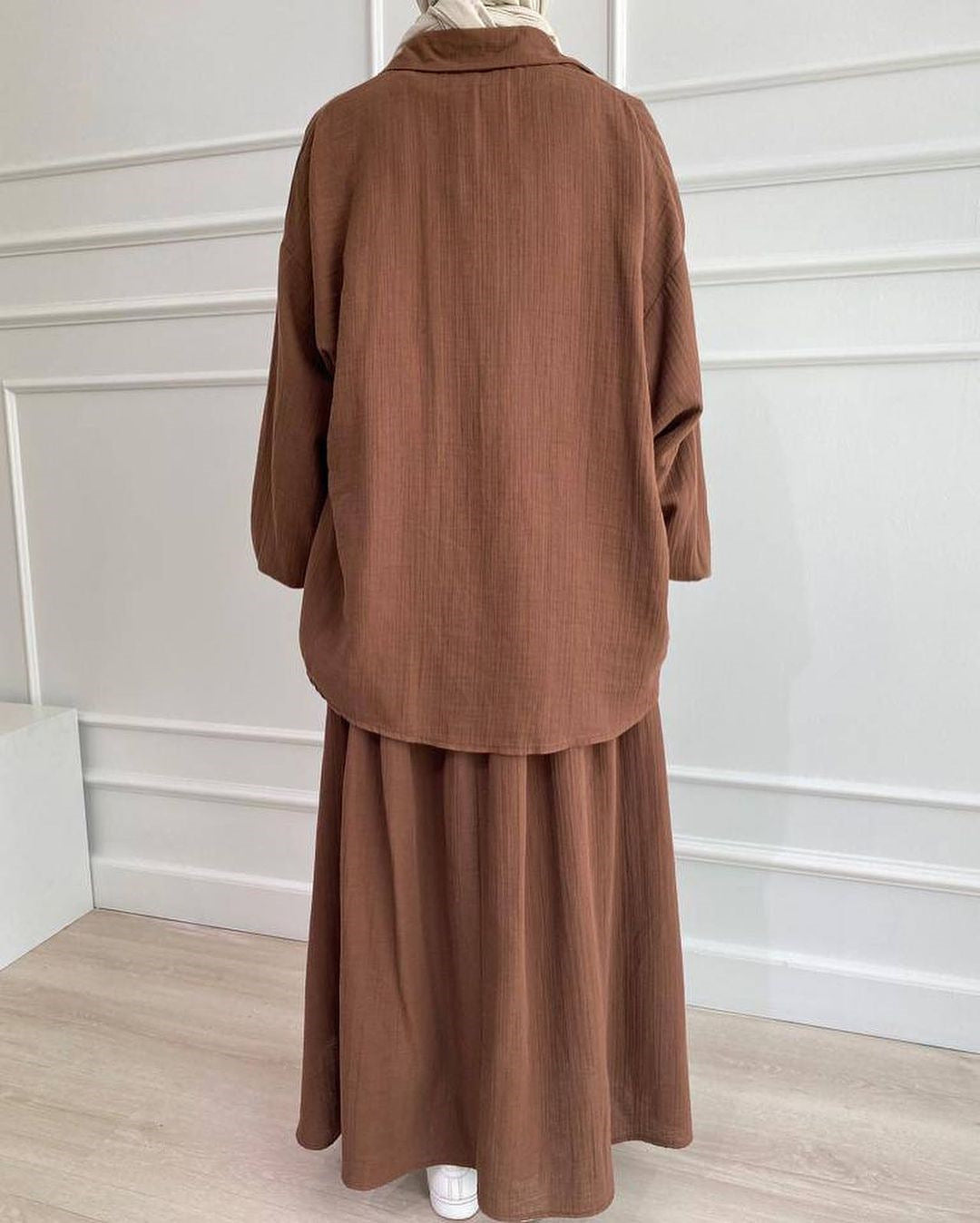 Women's Puff Sleeve Blouse & Skirt Set
