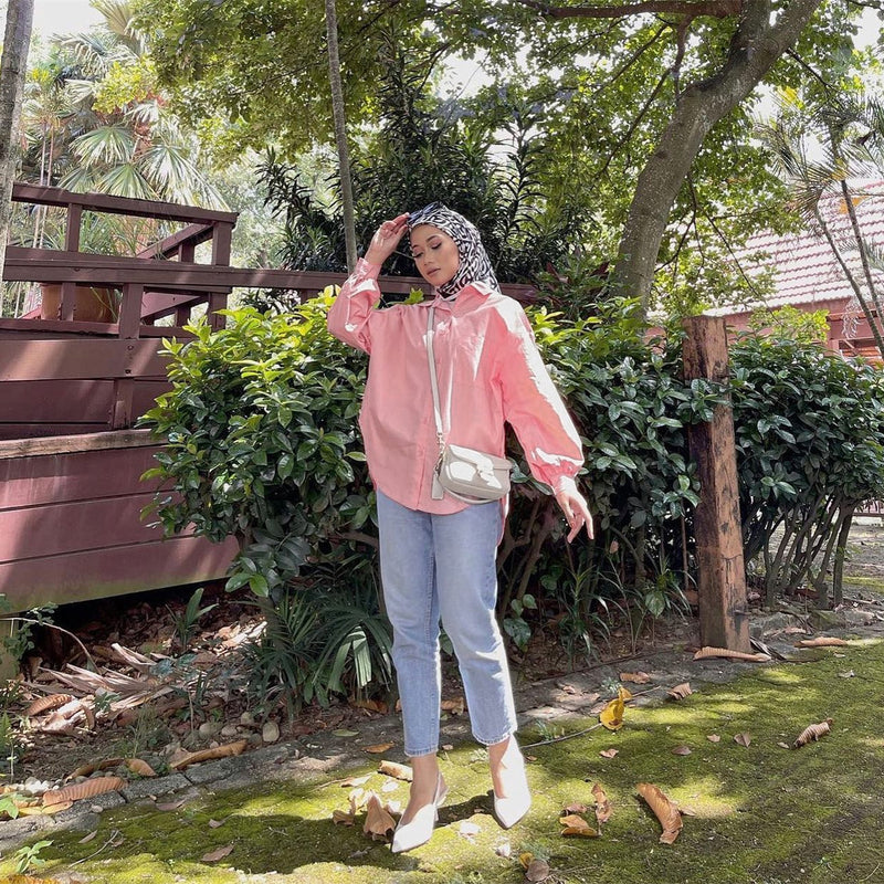 Solid Color Pocket Patchwork Blouse