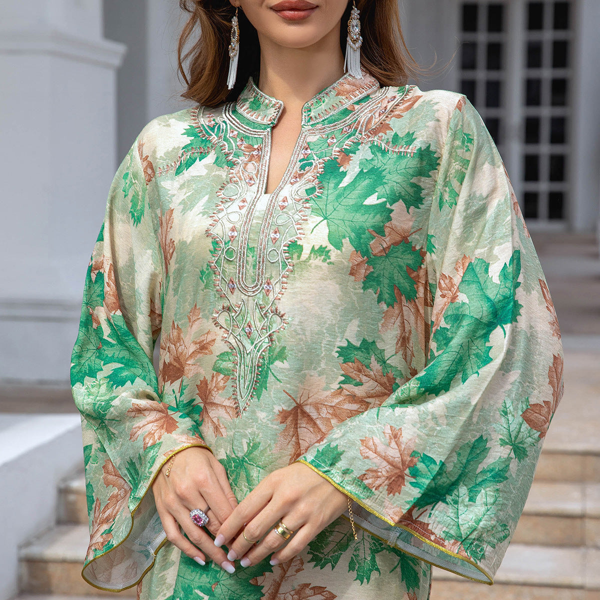Printed Abaya Dress