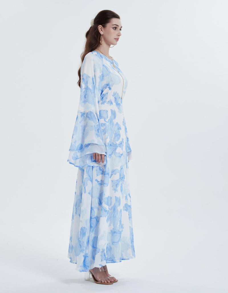 Elegant Floral Chiffon Dress