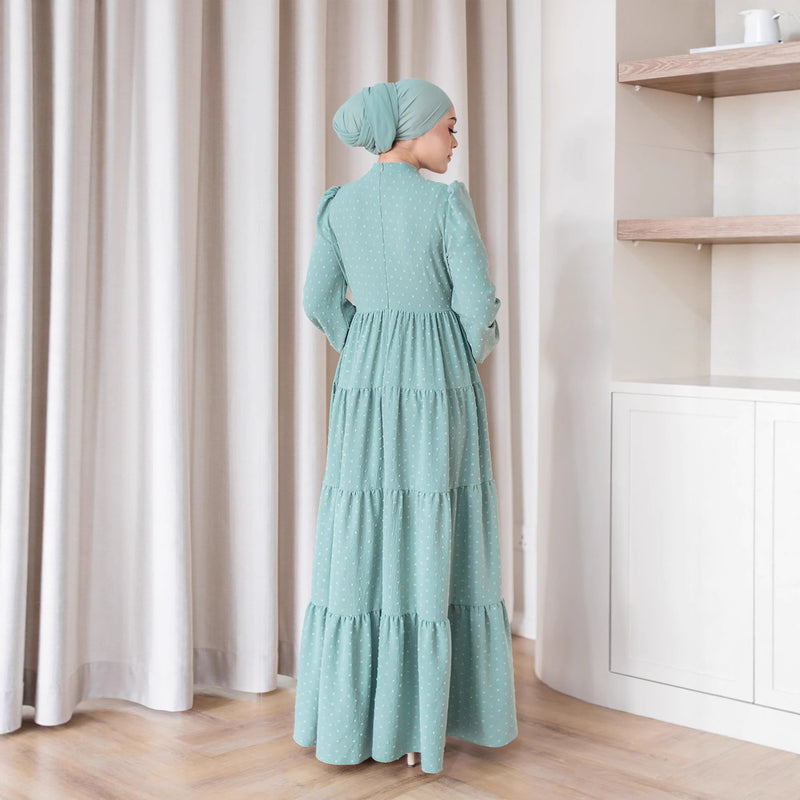 Modest Ruffle Hem Maxi Dress
