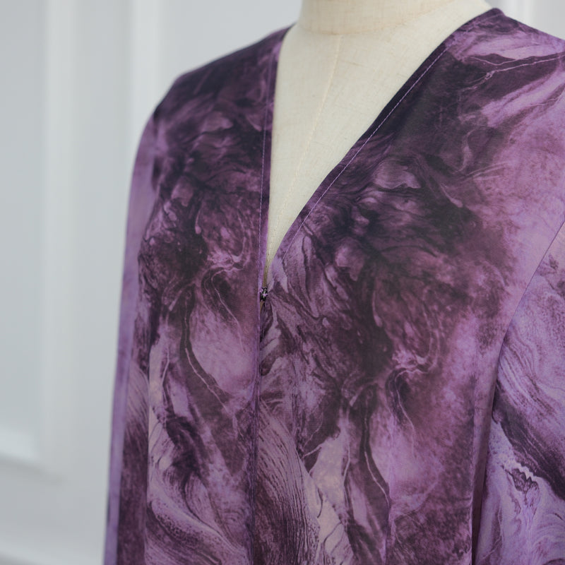 Elegant Open Front Kimono with Matching Scarf