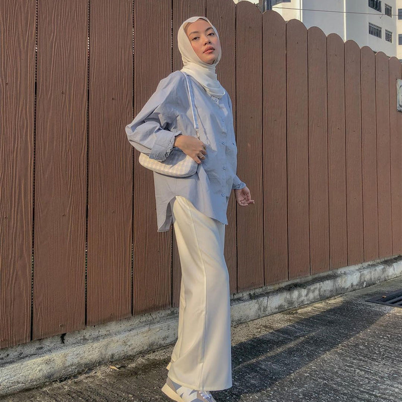 Solid Color Pocket Patchwork Blouse