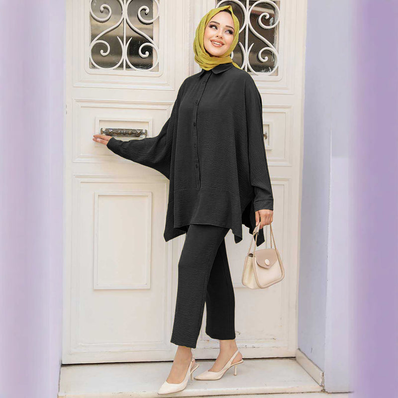 The Bat Sleeve Shirt Set - Relaxed Two-Piece Coordinated Set