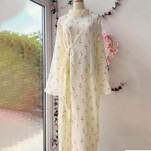 Elegant French Floral Print Dress - Lightweight & Feminine