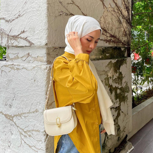 Solid Color Pocket Patchwork Blouse