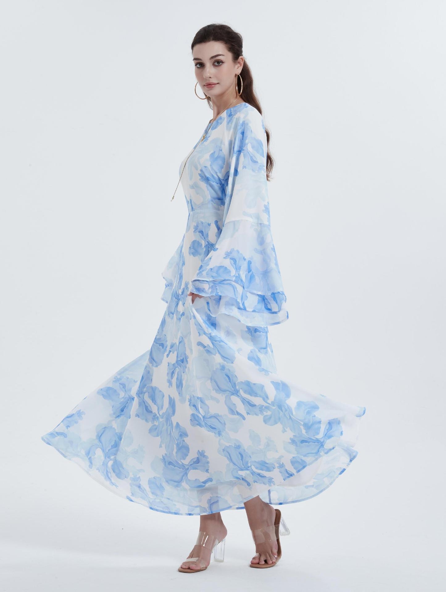 Elegant Floral Chiffon Dress