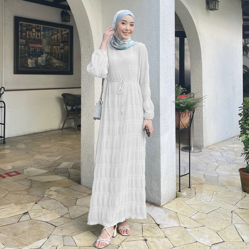 Pleated Chiffon Abaya Dress – Flowy Maxi Elegance
