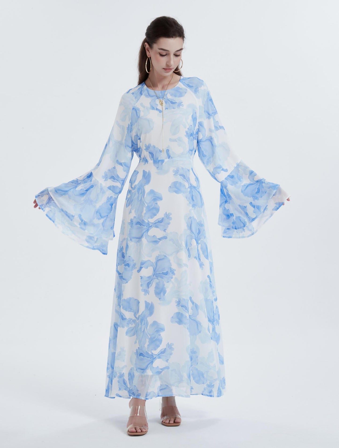 Elegant Floral Chiffon Dress