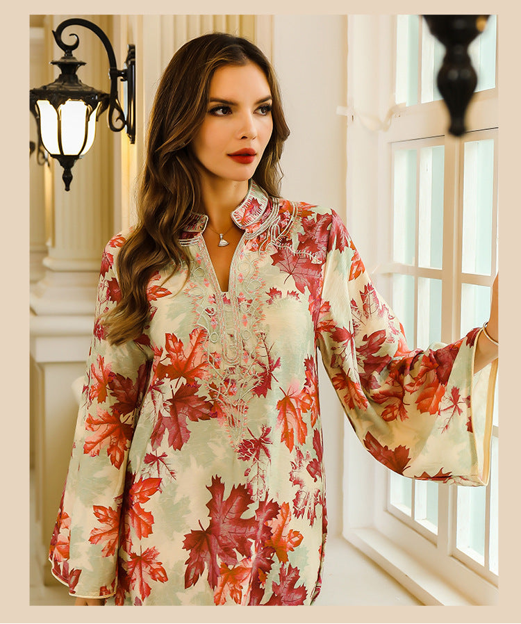 Printed Abaya Dress