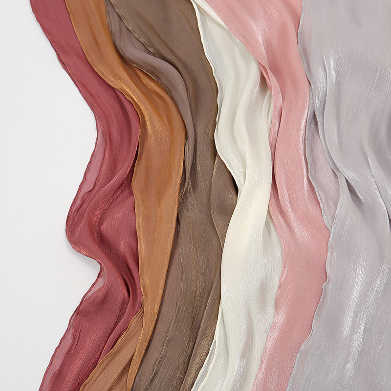 Luminous Crinkle Chiffon Head Scarf – Cooling Breathable Wrap for Women