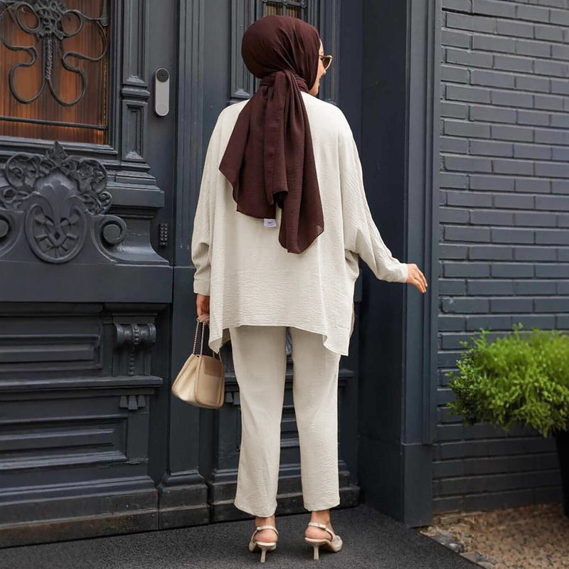 The Bat Sleeve Shirt Set - Relaxed Two-Piece Coordinated Set