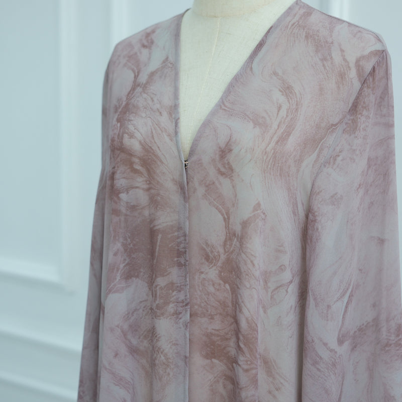 Elegant Open Front Kimono with Matching Scarf