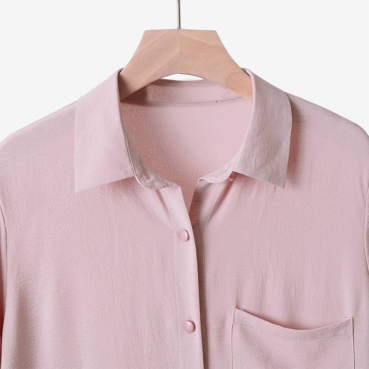 2-Piece Set: Long Sleeve Blouse with Trousers