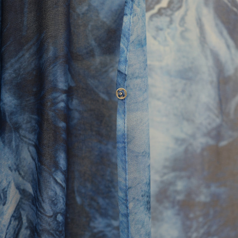 Elegant Open Front Kimono with Matching Scarf