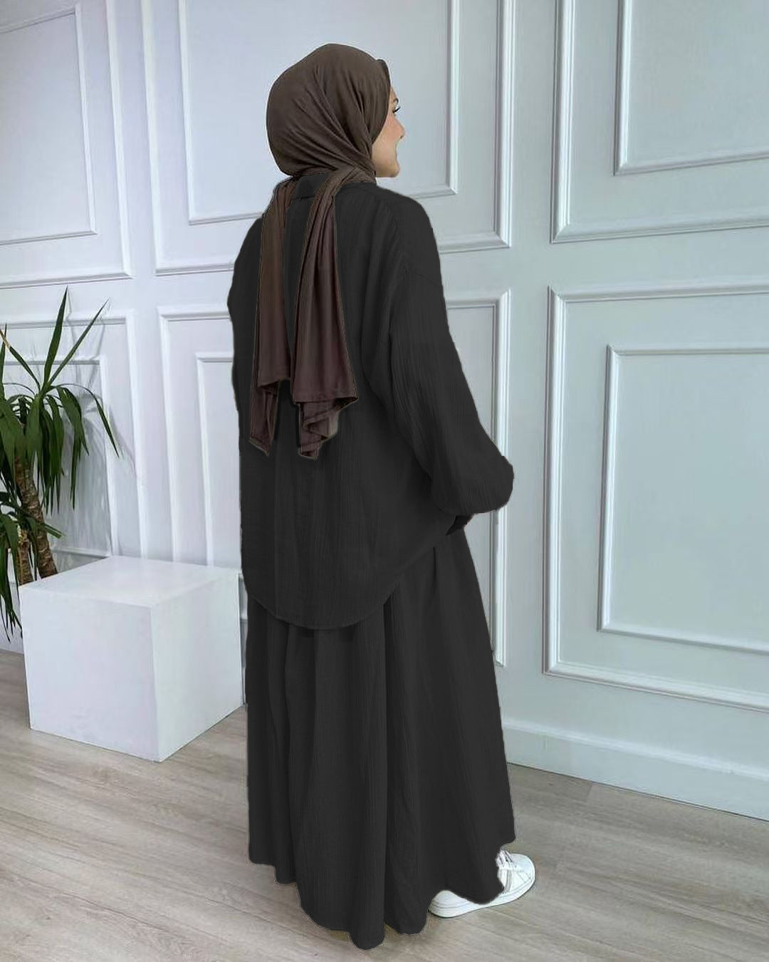 Women's Puff Sleeve Blouse & Skirt Set