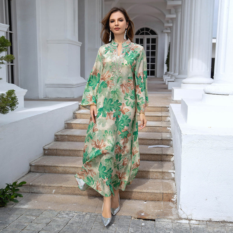 Printed Abaya Dress
