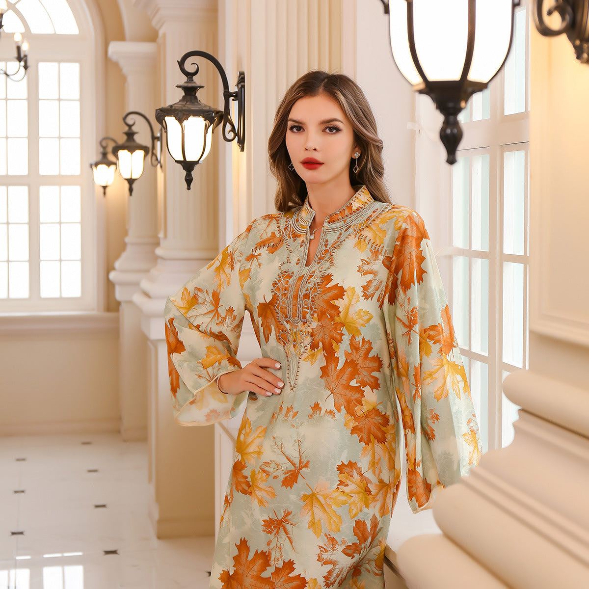 Printed Abaya Dress