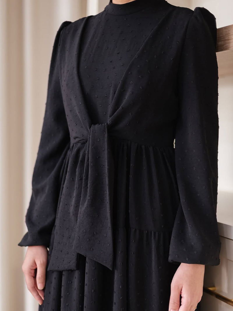 Modest Ruffle Hem Maxi Dress