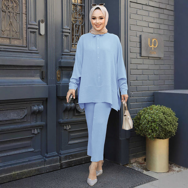 The Bat Sleeve Shirt Set - Relaxed Two-Piece Coordinated Set