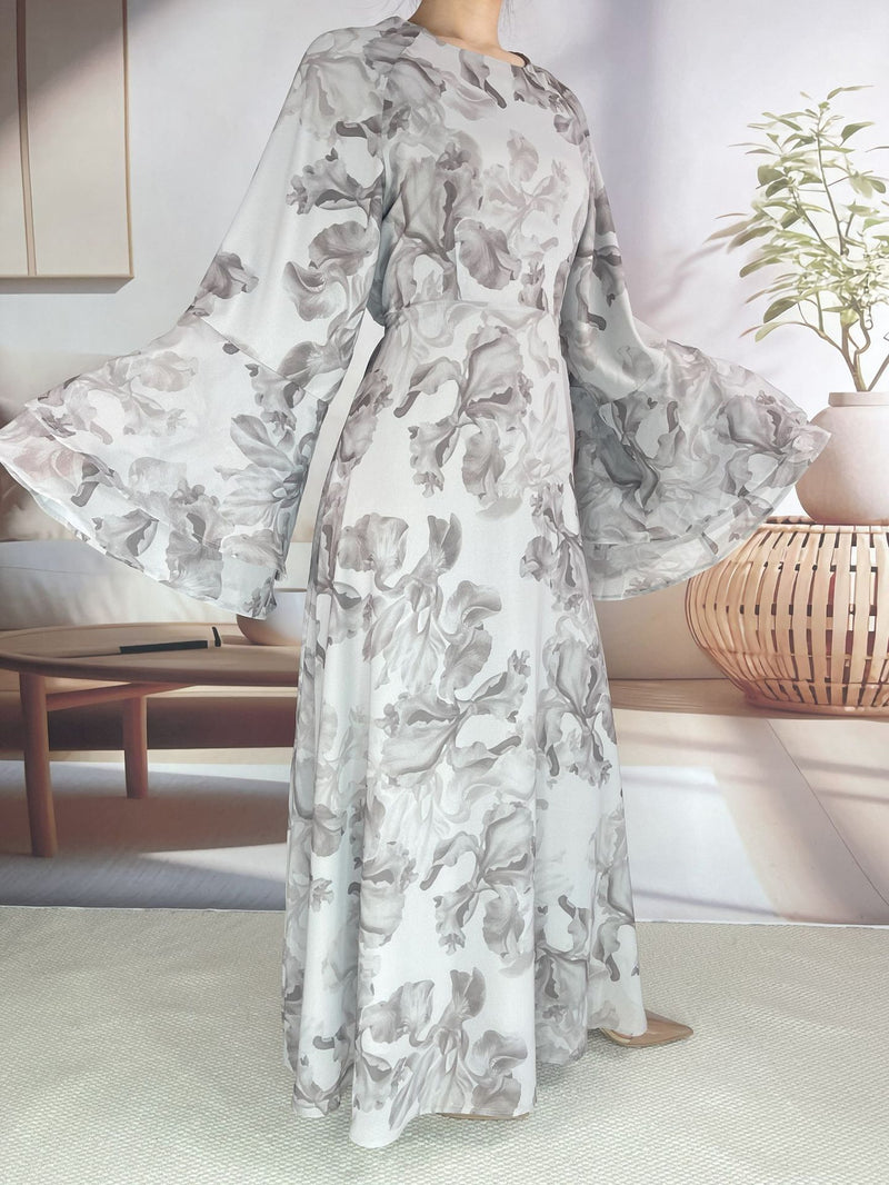 Elegant Floral Chiffon Dress